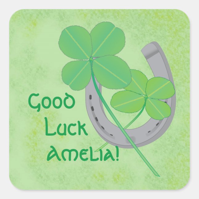 Good Luck Square Sticker (Front)