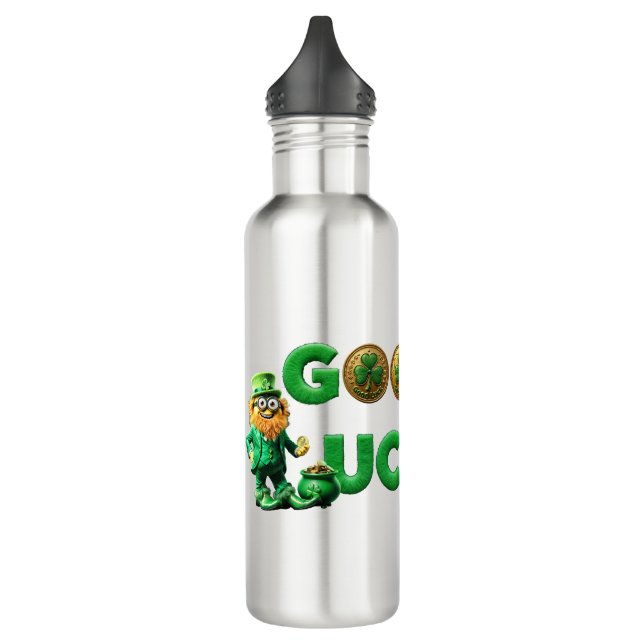 Good Luck Stainless Steel Water Bottle (Left)