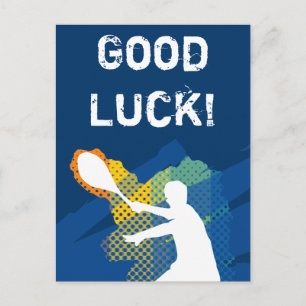 Good Luck tennis postcard