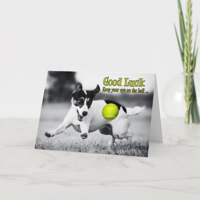 Good Luck Terrier Dog Greeting Card (Front)