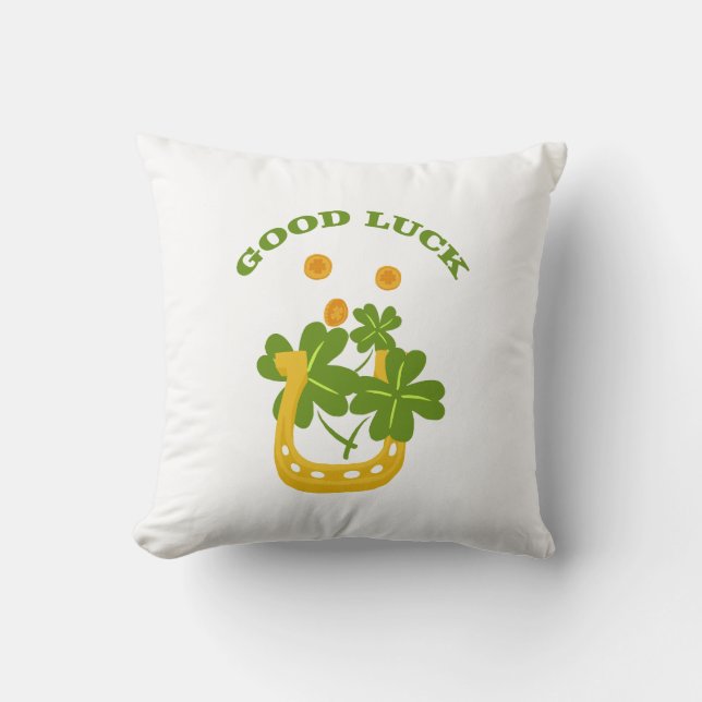 Good Luck Throw Pillow (Front)