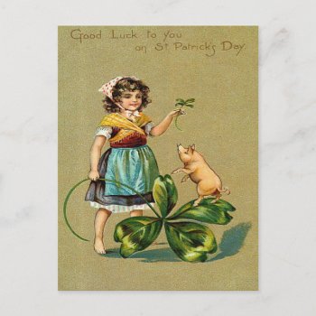 Good Luck To You On St. Patrick's Day Postcard by VictorianWonders at Zazzle