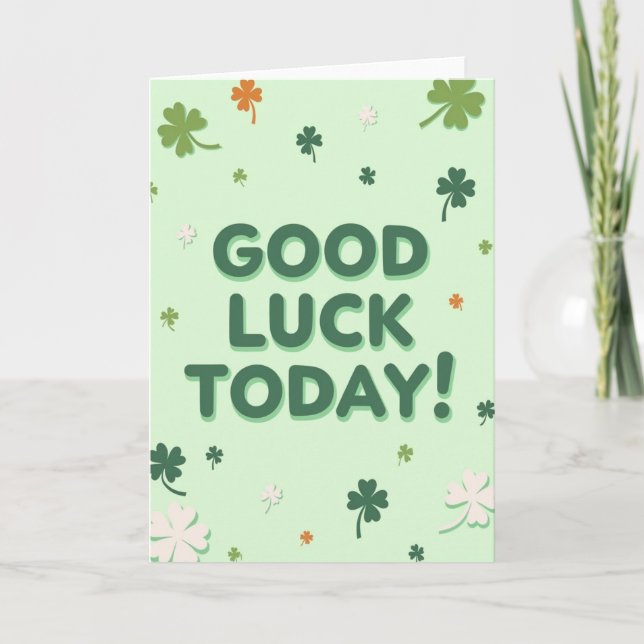 Good Luck Today Clover Card (Front)