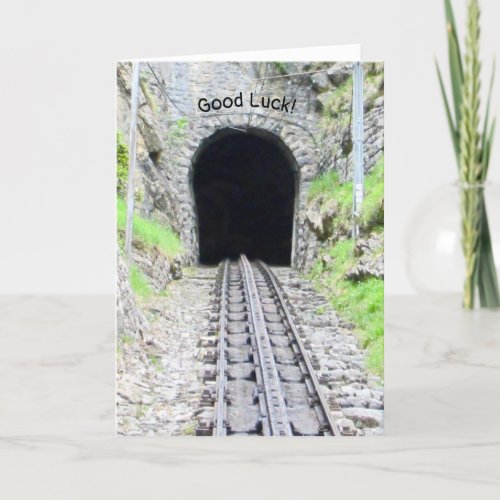 Good Luck Train Tunnel card