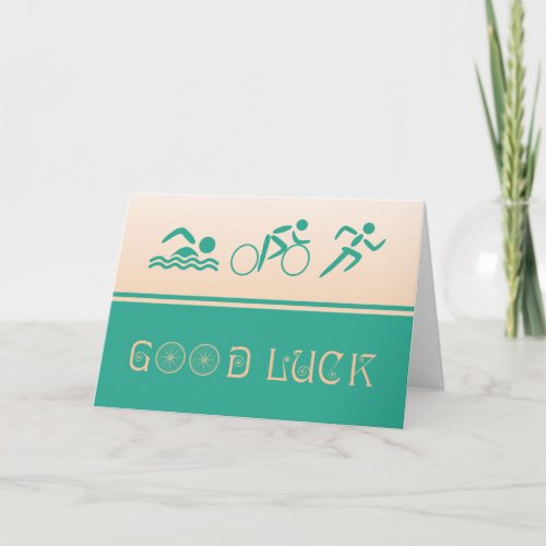 Good luck triathlon sport card