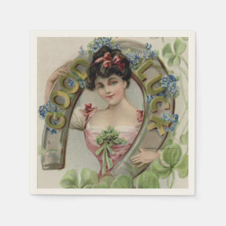 Good Luck - Vintage Saint Patrick's Day Card Napkins