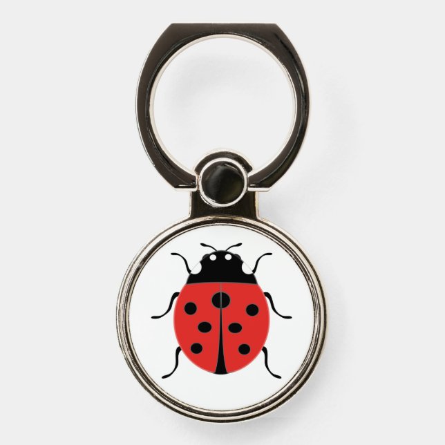 Good luck with a little ladybug! phone ring stand (Front)