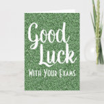 Good Luck (with Editable Text) Green Faux Glitter Card at Zazzle