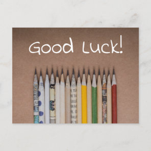 Good Luck With Pencils for Back-To-School or Exam Postcard