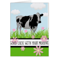 Good Luck with your Mooove Cow Moving House Card
