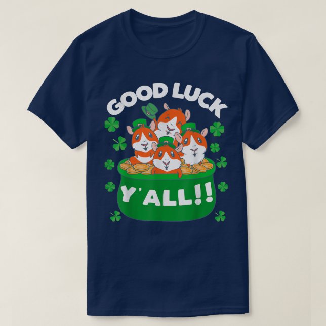 Good Luck Y'all Lucky Irish Pig Guinea St Patrick' T-Shirt (Design Front)