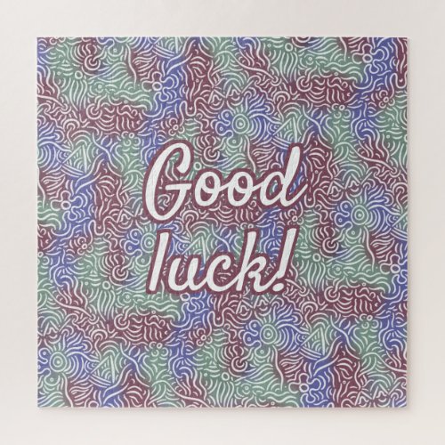 Good Luck Your Words Minimal Line Art Colorful Jig Jigsaw Puzzle