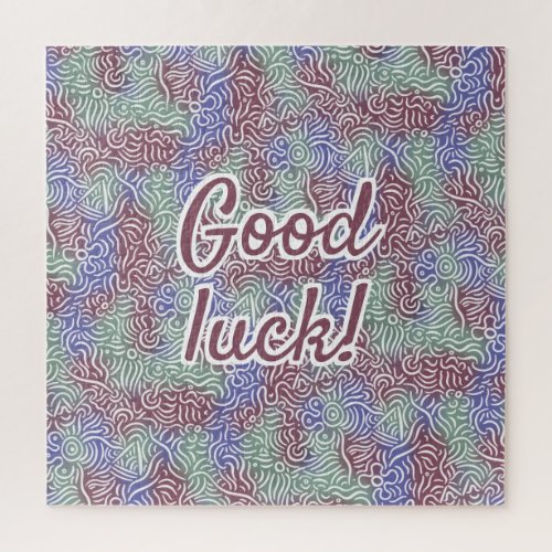 Good Luck Your Words Minimal Line Art Colorful Jigsaw Puzzle