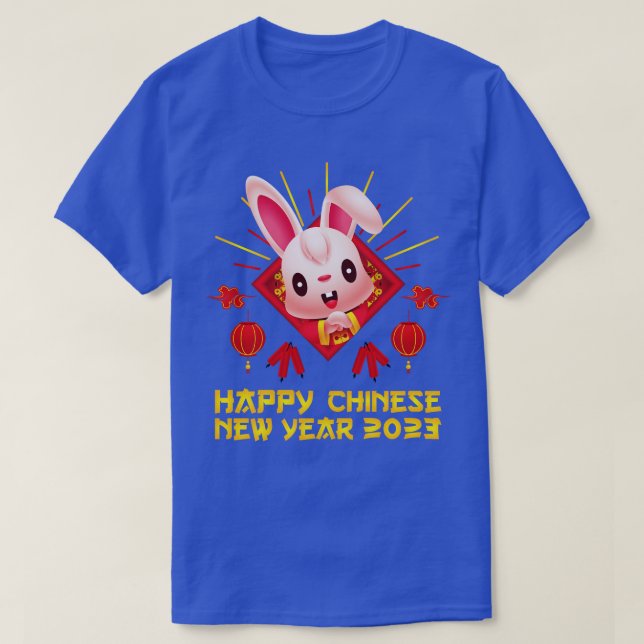Good Luck Zodiac Happy Chinese New Year of the Rab T-Shirt (Design Front)