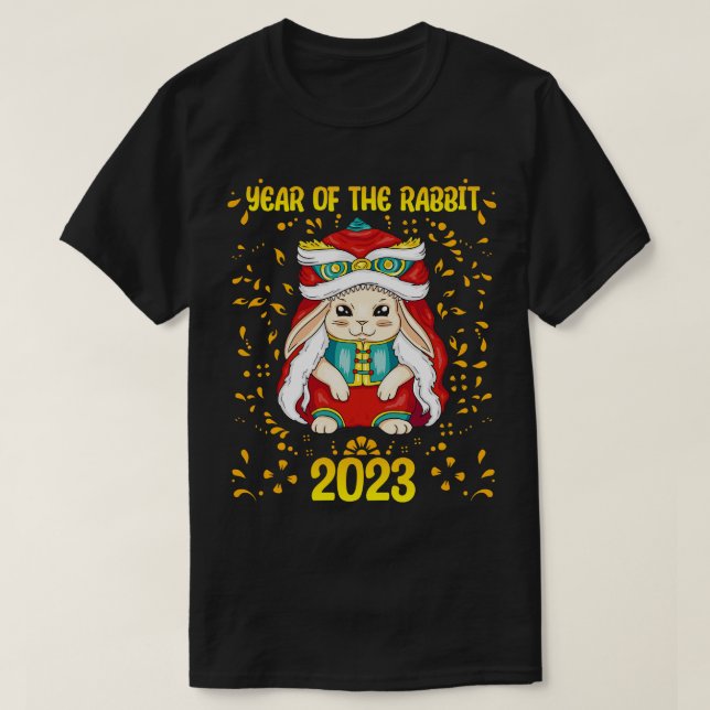 Good Luck Zodiac Happy Chinese New Year of the Rab T-Shirt (Design Front)