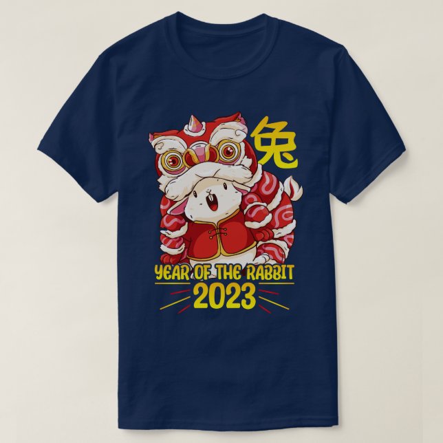 Good Luck Zodiac Happy Chinese New Year of the Rab T-Shirt (Design Front)