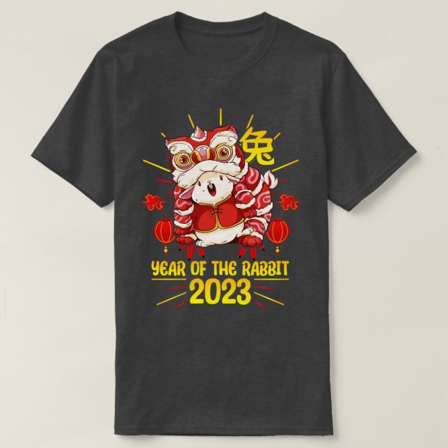 Good Luck Zodiac Happy Chinese New Year of the Rab T-Shirt (Design Front)