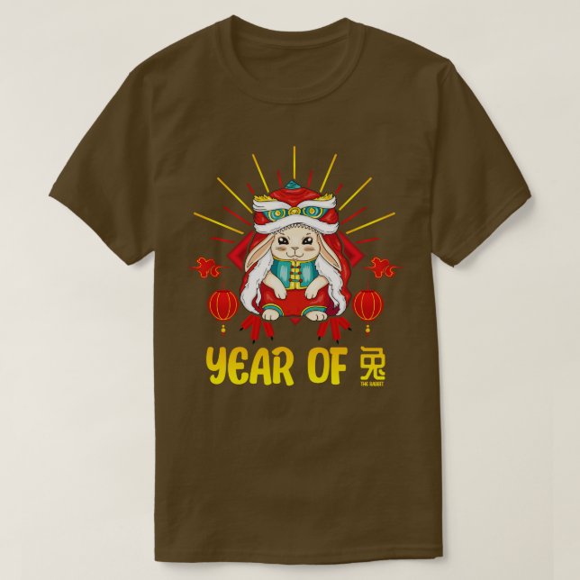 Good Luck Zodiac Happy Chinese New Year of the Rab T-Shirt (Design Front)
