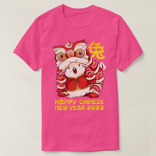 Good Luck Zodiac Happy Chinese New Year of the Rab T-Shirt (Design Front)