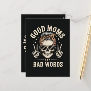 Good Moms Say Bad Words Funny Holiday Postcard