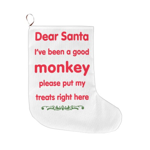 good monkey large christmas stocking