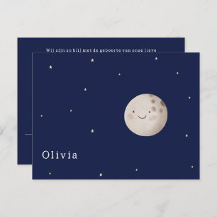 Good Moon and Star Night Baby Birth Postcard