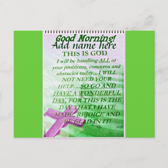 Good Morning,Add their name_ Postcard (Front)