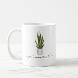 Good Morning Beautiful Cute Potted Plant Coffee Mug