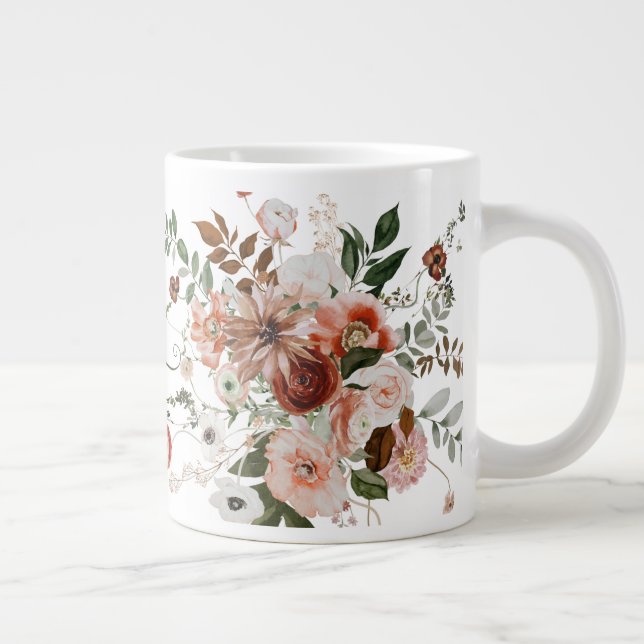 Good Morning, Beautiful Floral Bouquet Giant Coffee Mug (Right)
