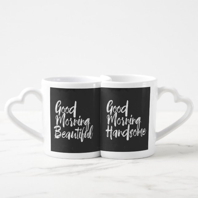 Good Morning Beautiful Good Morning Handsome Coffee Mug Set (Front Nesting)