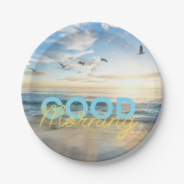 Good Morning Blue Sky Paper Plates (Front)