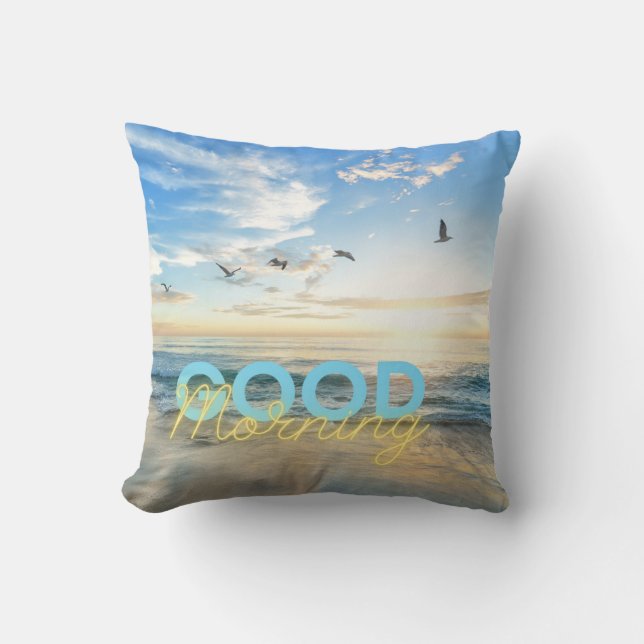 Good Morning Blue Sky Throw Pillow (Front)