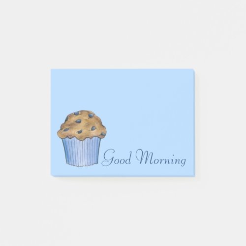 Good Morning Breakfast Blueberry Muffin Bakery Post_it Notes