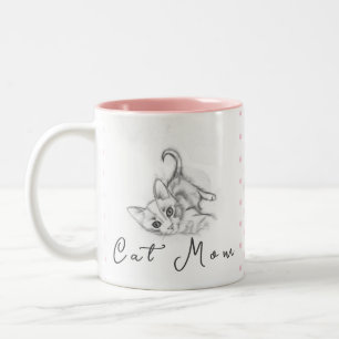 Good Morning Cat Mom Two-Tone Coffee Mug