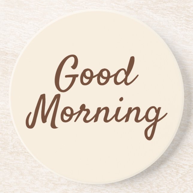 Good Morning Coasters – Minimalist Beige Kitchen  (Front)