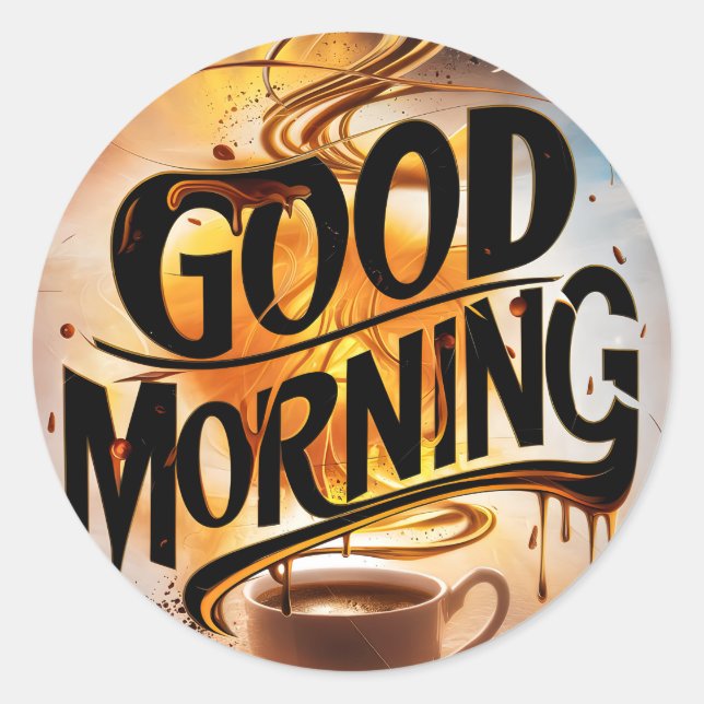 Good Morning Coffee and Breads #3 Classic Round Sticker (Front)
