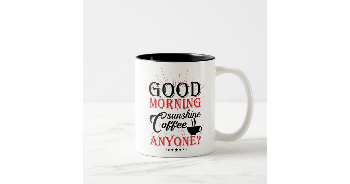 Simple Modern Quote Good Morning Coffee Mug, Zazzle