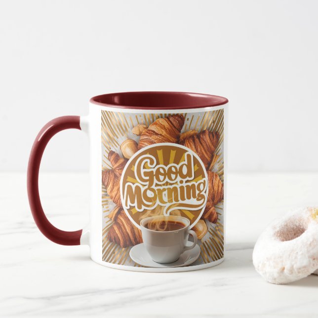 Good Morning Coffee Art #1 Mug (With Donut)