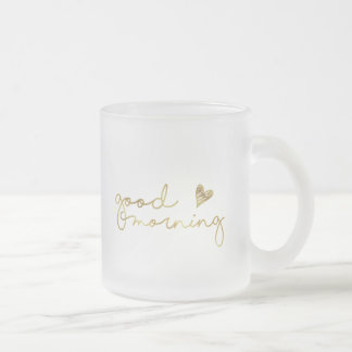 Good morning coffee mug in Gold