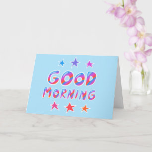 GOOD MORNING Colorful Cool Stripes CUSTOM Card