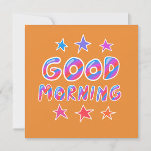 GOOD MORNING Colorful Cool Stripes CUSTOM Card