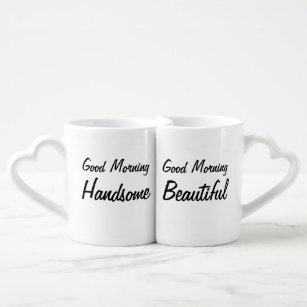 Pfaltzgraff Good Morning Handsome and Beautiful Mugs (Set of 2) White