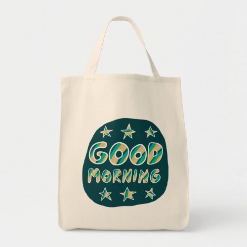 GOOD MORNING Cute Colorful Fun Handlettering Tote Bag