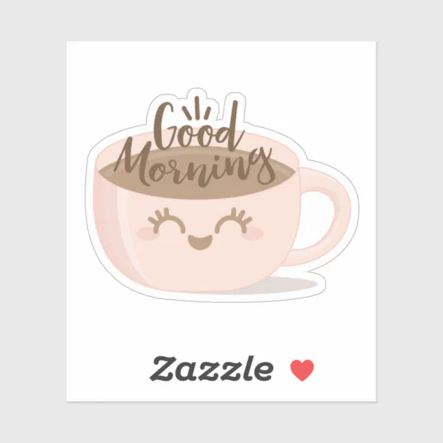 Kawaii Coffee Cup Sticker