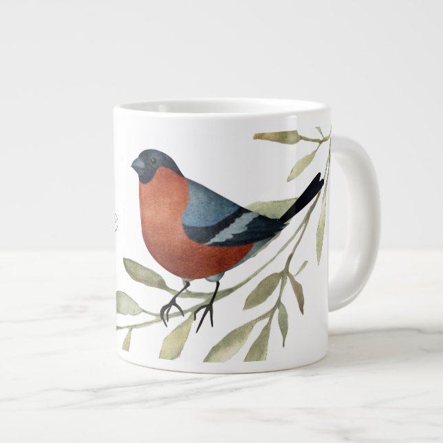 Good Morning, Cute Robin  Giant Coffee Mug (Front Right)