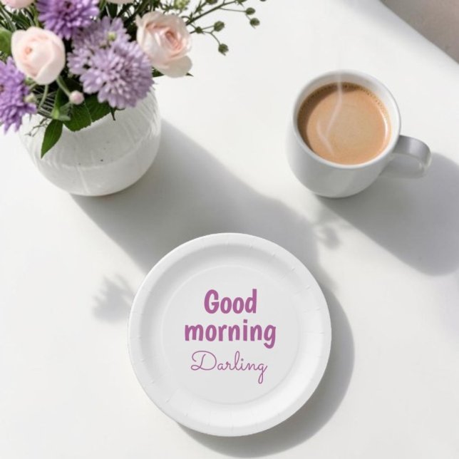 Good Morning Darling Romantic Paper Plates (Creator Uploaded)