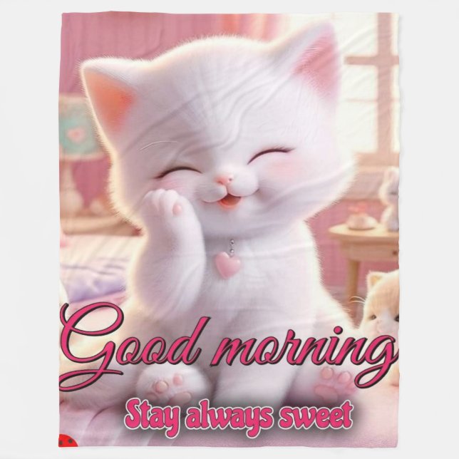 Good Morning Fleece Blanket – Stay Cozy & Always S (Front)