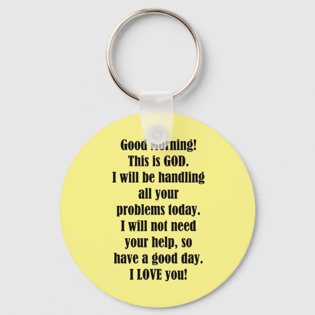 Good Morning from GOD Keychain (Front)