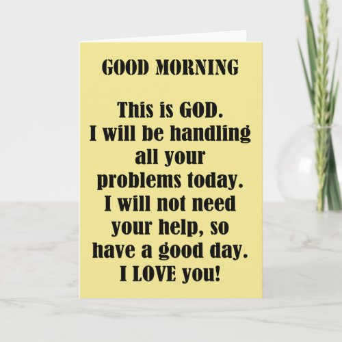 Good Morning from GOD personalize Card