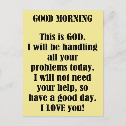 Good Morning from GOD Postcard